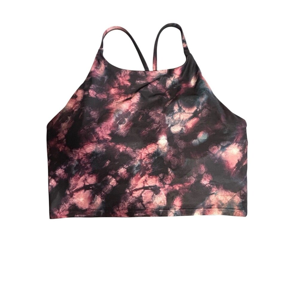 Old Navy Active PowerSoft Support Sports‎ Bra XXL Pink Black Tie Dye